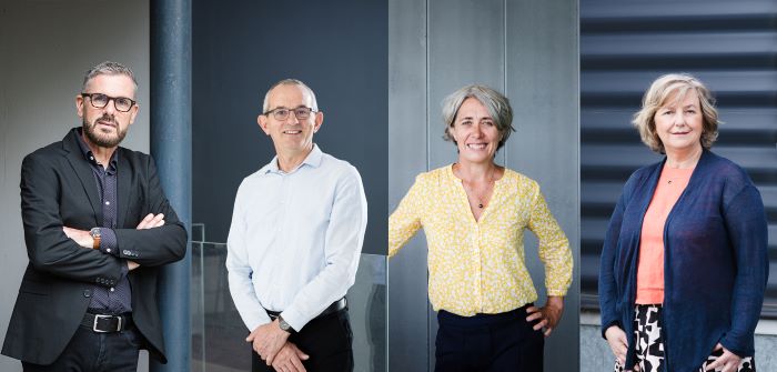 © De gauche à droite : Marc Antonini, Jacques Gierak, Claire Hellio, Patricia Rousselle / CNRS Photothèque