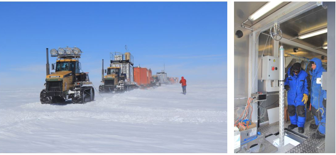 deux photos prises lors d'un précédent raid en Antarctique