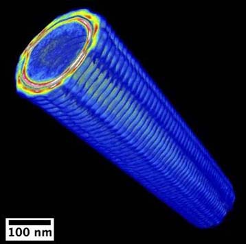 Analyse tomographique aux rayonnements X synchrotron d'une microstructure recouvert de l'empilement de matériaux.