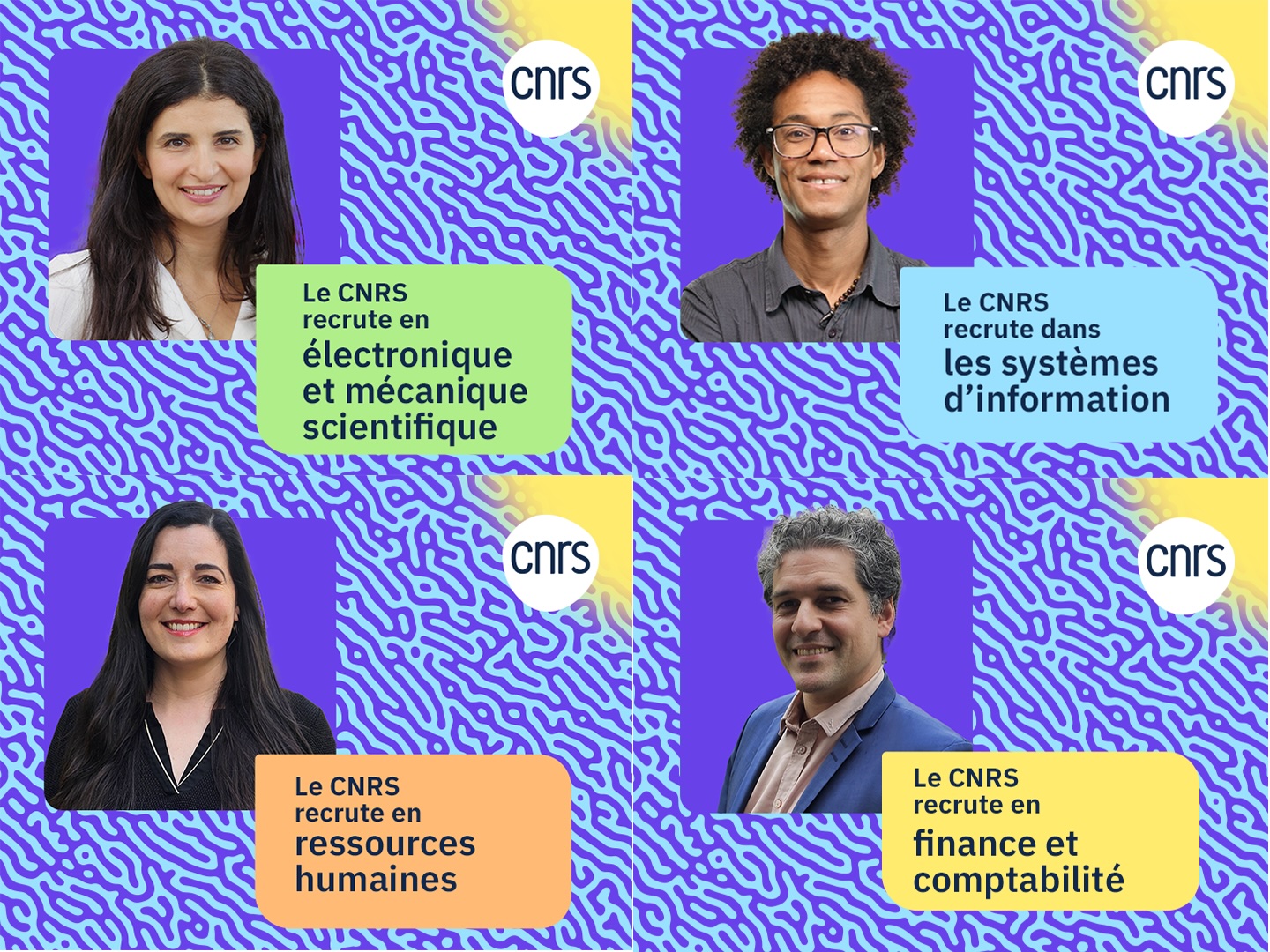 Mosaïque de personnes travaillant au CNRS