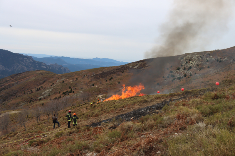 A drone helps Corsican fire-fighters and land-use planners combat a forest fire