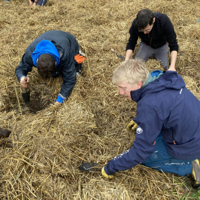 Plantation d'une mini-forêt au laboratoire M2C, à Caen